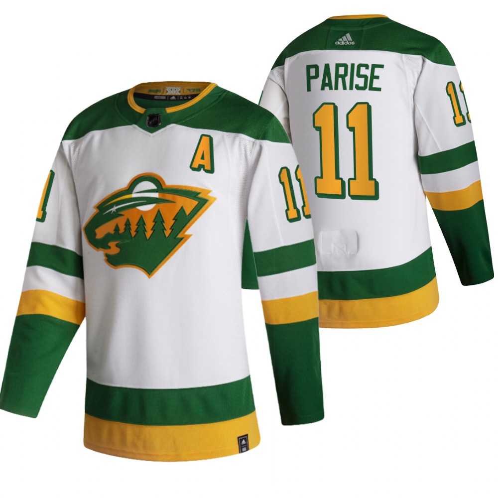 2021 Adidias Minnesota Wild #11 Zach Parise White Men  Reverse Retro Alternate NHL Jersey